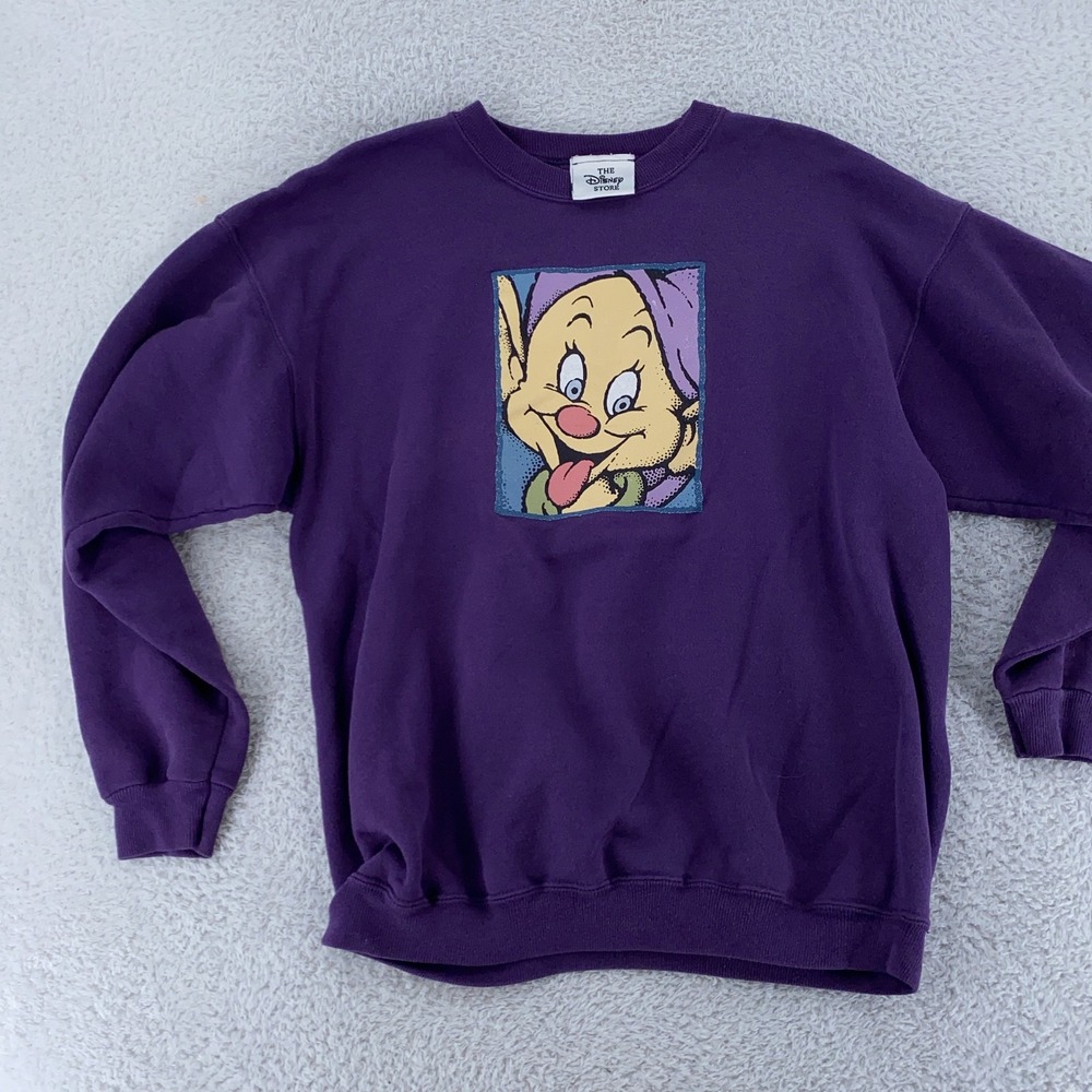 Vintage Snow White Dopey Dwarf Disney Store Sweatshirt Mens‎ Small Movie 90s - Picture 2 of 7
